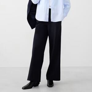 Banana Republic Factory Wide Leg High Rise Sculpted Trouser Black 18